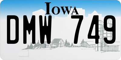 IA license plate DMW749