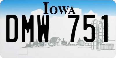 IA license plate DMW751