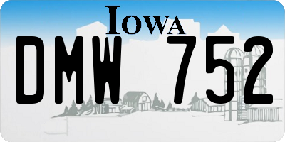 IA license plate DMW752