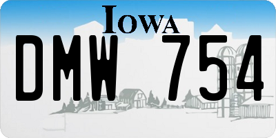 IA license plate DMW754