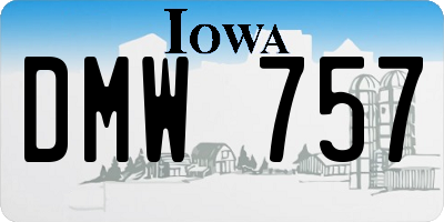 IA license plate DMW757