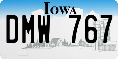 IA license plate DMW767