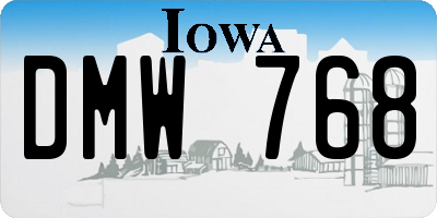 IA license plate DMW768