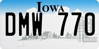 IA license plate DMW770