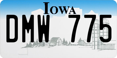 IA license plate DMW775