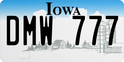 IA license plate DMW777