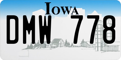 IA license plate DMW778