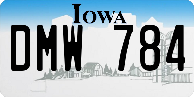 IA license plate DMW784
