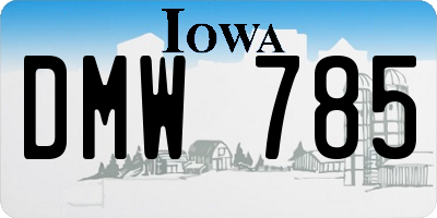IA license plate DMW785