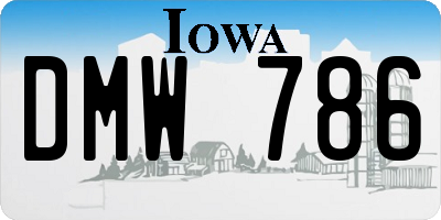 IA license plate DMW786