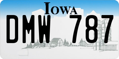 IA license plate DMW787