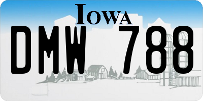 IA license plate DMW788