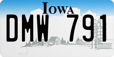IA license plate DMW791