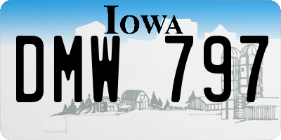 IA license plate DMW797