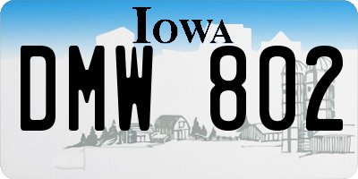 IA license plate DMW802