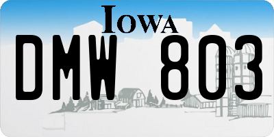 IA license plate DMW803