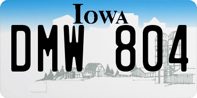 IA license plate DMW804
