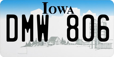 IA license plate DMW806