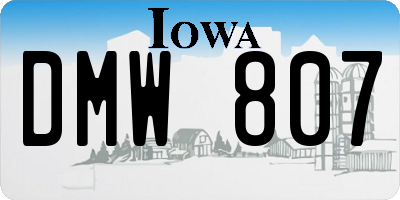 IA license plate DMW807