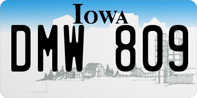 IA license plate DMW809