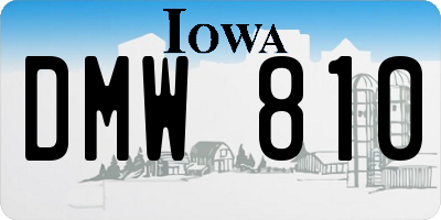 IA license plate DMW810