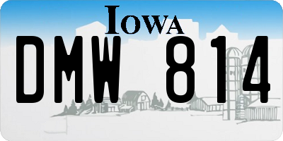 IA license plate DMW814
