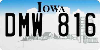 IA license plate DMW816