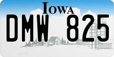 IA license plate DMW825