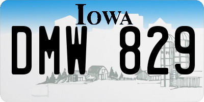 IA license plate DMW829