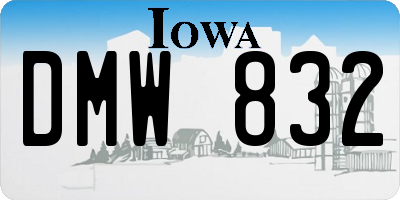IA license plate DMW832