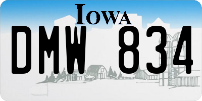 IA license plate DMW834