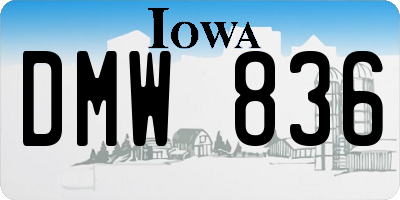 IA license plate DMW836