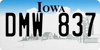 IA license plate DMW837