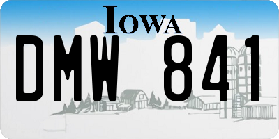 IA license plate DMW841