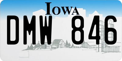 IA license plate DMW846