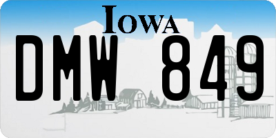 IA license plate DMW849