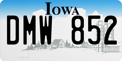 IA license plate DMW852