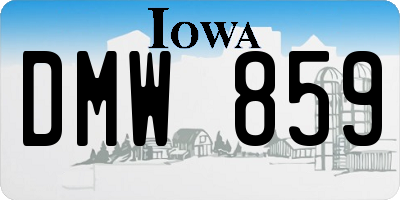 IA license plate DMW859