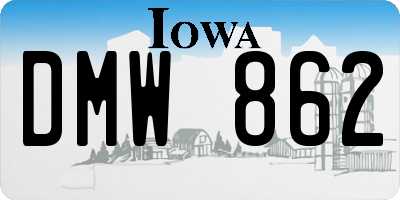 IA license plate DMW862