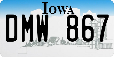 IA license plate DMW867