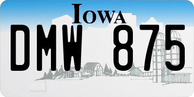 IA license plate DMW875