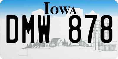 IA license plate DMW878