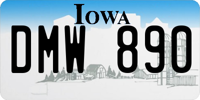 IA license plate DMW890