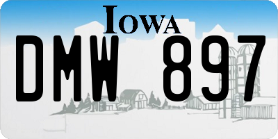 IA license plate DMW897