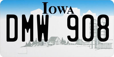 IA license plate DMW908