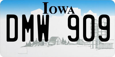 IA license plate DMW909