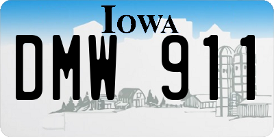 IA license plate DMW911