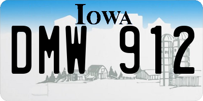 IA license plate DMW912