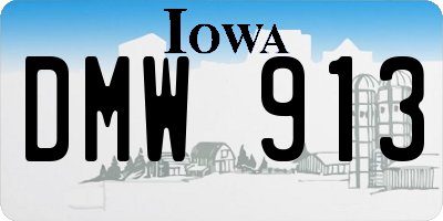 IA license plate DMW913