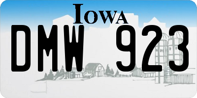 IA license plate DMW923